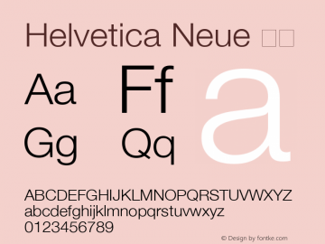 Helvetica Neue 细体  Font Sample