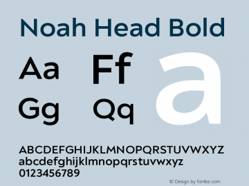 Noah Head Bold Version 1.000;PS 001.000;hotconv 1.0.88;makeotf.lib2.5.64775 Font Sample