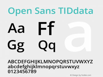 Open Sans TIDdata Version 1.10图片样张
