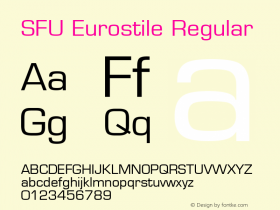 SFU Eurostile Macromedia Fontographer 4.1.5 9/20/05 Font Sample