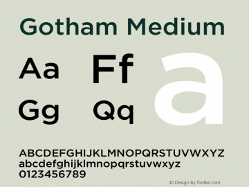 Gotham-Medium 001.000 Font Sample