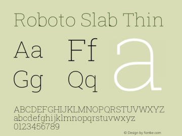 Roboto Slab Thin Version 2.000; ttfautohint (v1.8.1.43-b0c9)图片样张