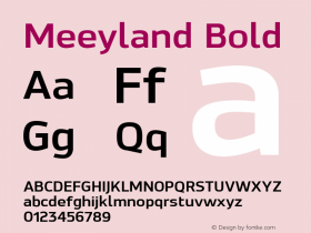 Meeyland Bold Version 001.001 Font Sample