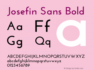 Josefin Sans Bold Version 1.0 Font Sample