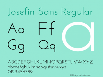 Josefin Sans Version 1.0 Font Sample