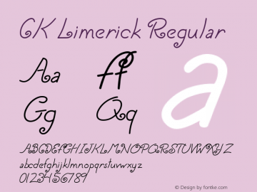 CK Limerick Regular 4/30/2003 Font Sample