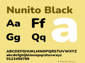 Nunito Black Version 3.601; ttfautohint (v1.8.2.53-6de2) Font Sample