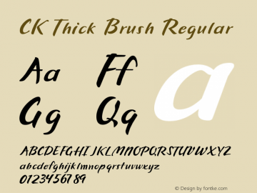 CK Thick Brush Regular 4/30/2003 Font Sample