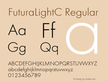 FuturaLightC Regular OTF 1.0;PS 001.000;Core 116;AOCW 1.0 161图片样张