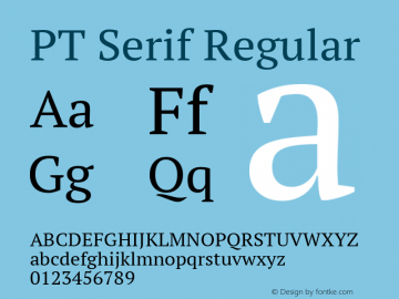 PT Serif Version 1.000W OFL图片样张