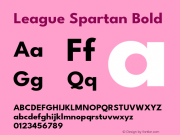 League Spartan Bold Version 2.210;RELEASE Font Sample