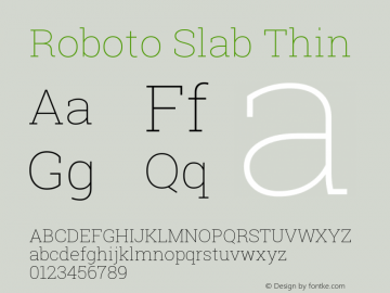 Roboto Slab Thin Version 1.100263; 2013; ttfautohint (v0.94.20-1c74) -l 8 -r 12 -G 200 -x 14 -w 