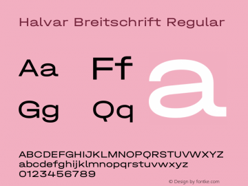 Halvar Breitschrift Regular Version 1.000图片样张