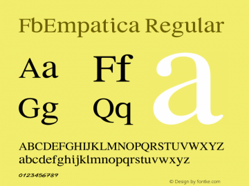 FbEmpatica-Regular Version 1.00 Font Sample