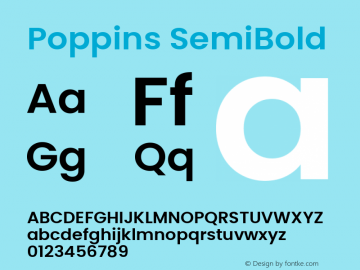 Poppins SemiBold Regular Version 3.200;PS 1.000;hotconv 16.6.54;makeotf.lib2.5.65590图片样张