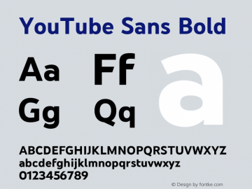 YouTube Sans Bold Version 2.011; ttfautohint (v1.8.2)图片样张