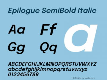 Epilogue SemiBold Italic Version 2.111图片样张