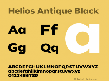 Helios Antique Black Version 1.000;PS 001.000;hotconv 1.0.88;makeotf.lib2.5.64775 Font Sample