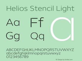 Helios Stencil Light Version 1.000;PS 001.000;hotconv 1.0.88;makeotf.lib2.5.64775 Font Sample