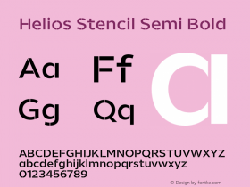 Helios Stencil Semi Bold Version 1.000;PS 001.000;hotconv 1.0.88;makeotf.lib2.5.64775 Font Sample