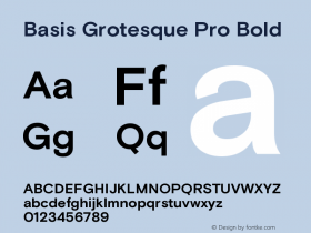 Basis Grotesque Pro Bold Version 2.003;PS 002.003;hotconv 1.0.88;makeotf.lib2.5.64775 Font Sample