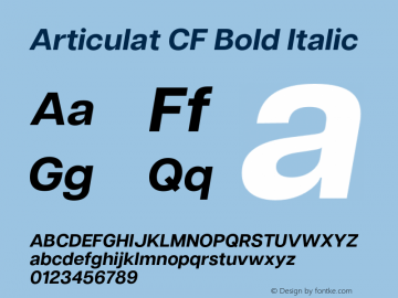 Articulat CF Bold Oblique Version 3.000;hotconv 1.0.109;makeotfexe 2.5.65596图片样张