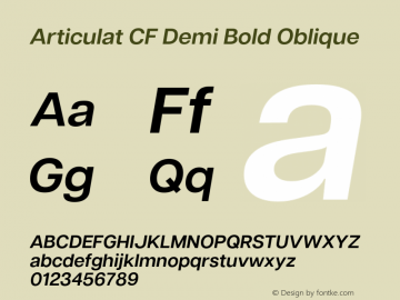 Articulat CF Demi Bold Oblique Version 3.000;hotconv 1.0.109;makeotfexe 2.5.65596图片样张