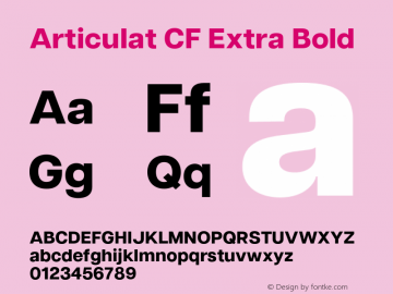 Articulat CF Extra Bold Version 3.000;hotconv 1.0.109;makeotfexe 2.5.65596图片样张