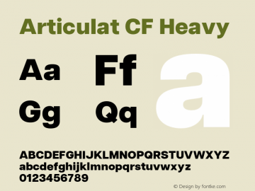 Articulat CF Heavy Version 3.000;hotconv 1.0.109;makeotfexe 2.5.65596图片样张