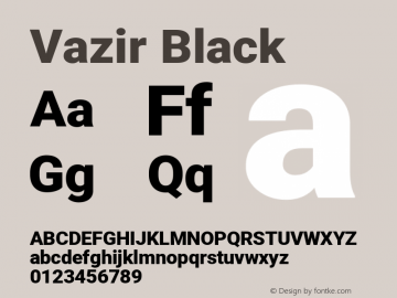 Vazir Black Version 27.1.0 Font Sample