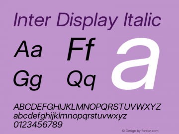 Inter Display Italic Version 3.015;git-7f5c04026图片样张