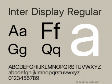 Inter Display Regular Version 3.015;git-7f5c04026图片样张