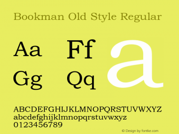 Bookman Old Style Version 2.35 Font Sample