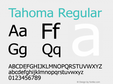 Tahoma Version 2.25 Font Sample