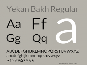 Yekan Bakh Regular Version 1.000 Font Sample