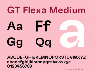 GT Flexa Md Version 2.005;hotconv 1.0.109;makeotfexe 2.5.65596 Font Sample