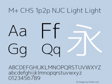 M+ CHS 1p2p NJC Light Version 2.00 Font Sample