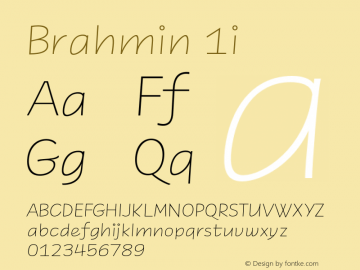 Brahmin 1i Version 1.000;hotconv 1.0.109;makeotfexe 2.5.65596图片样张