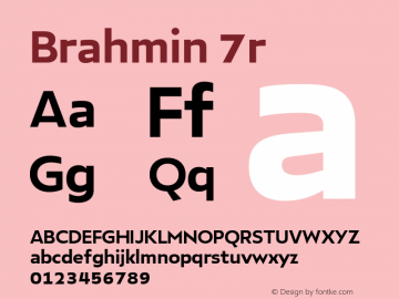 Brahmin 7r Version 1.000;hotconv 1.0.109;makeotfexe 2.5.65596图片样张