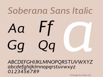 Soberana Sans Italic Version 1.000 Font Sample