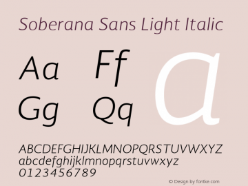 Soberana Sans Light Italic Version 1.000图片样张