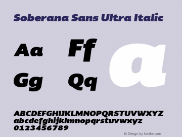 Soberana Sans Ultra Italic Version 1.000 Font Sample