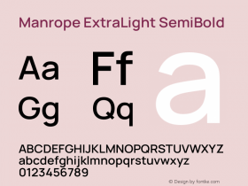 Manrope ExtraLight SemiBold Version 4.501 Font Sample