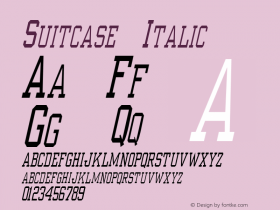 Suitcase Italic Unknown Font Sample