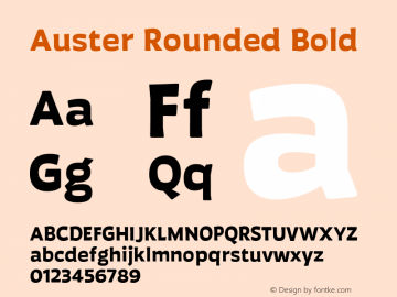 AusterRounded-Bold Version 1.000;PS 001.000;hotconv 1.0.88;makeotf.lib2.5.64775图片样张