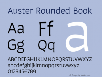 AusterRounded-Book Version 1.000;PS 001.000;hotconv 1.0.88;makeotf.lib2.5.64775图片样张