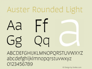 AusterRounded-Light Version 1.000;PS 001.000;hotconv 1.0.88;makeotf.lib2.5.64775图片样张