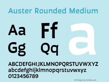 AusterRounded-Medium Version 1.000;PS 001.000;hotconv 1.0.88;makeotf.lib2.5.64775图片样张