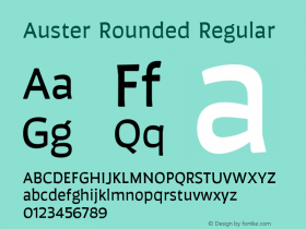 AusterRounded-Regular Version 1.000;PS 001.000;hotconv 1.0.88;makeotf.lib2.5.64775 Font Sample