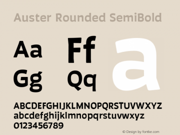 AusterRounded-SemiBold Version 1.000;PS 001.000;hotconv 1.0.88;makeotf.lib2.5.64775图片样张